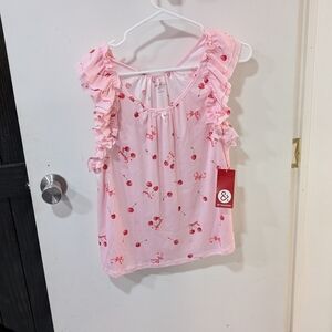 89th & Madison Pink Cherry Print Pajama Top